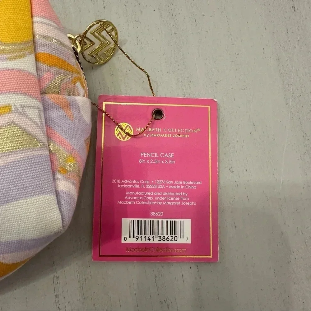 Macbeth Collections by Margaret Josephs Women’s Colorful Zip Up Pencil Case NWT